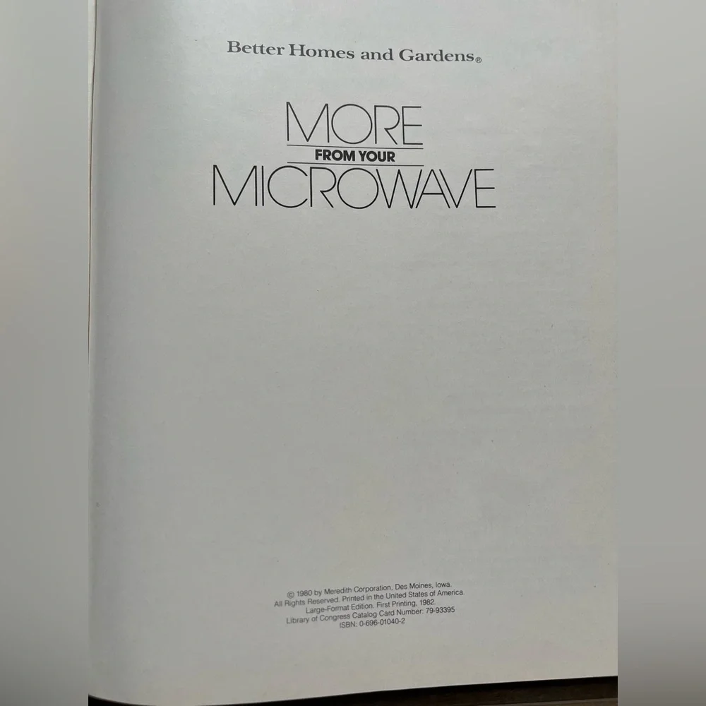 Better Homes & Gardens More From Your Microwave cookbook